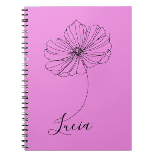 Caderno Espiral Presente Personalizado de Flor de Nascimento do Co