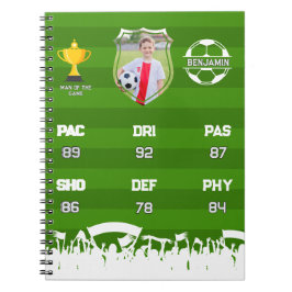 Caderno Espiral Presente Personalizado De Futebol Para Crianças, C