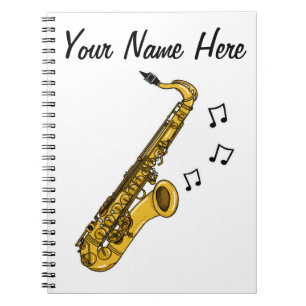 Caderno Espiral Presente personalizado de professor de música saxo