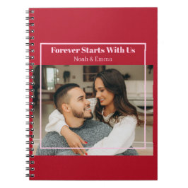 Caderno Espiral Presente Romântico Personalizado com Foto e Texto