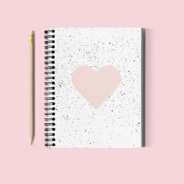 Caderno Espiral Presente Rosa e Coração Moderno Pastel