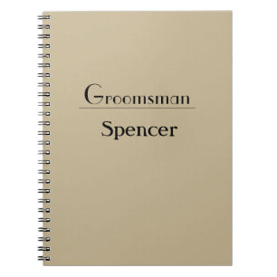 Caderno Espiral presente simples minimalista para padrinho com nom