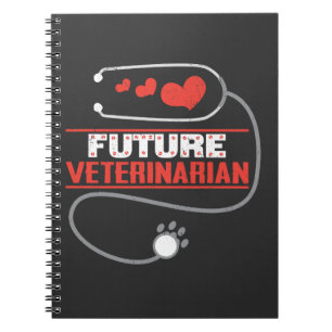Caderno Espiral Presente veterinário futuro do estudante da