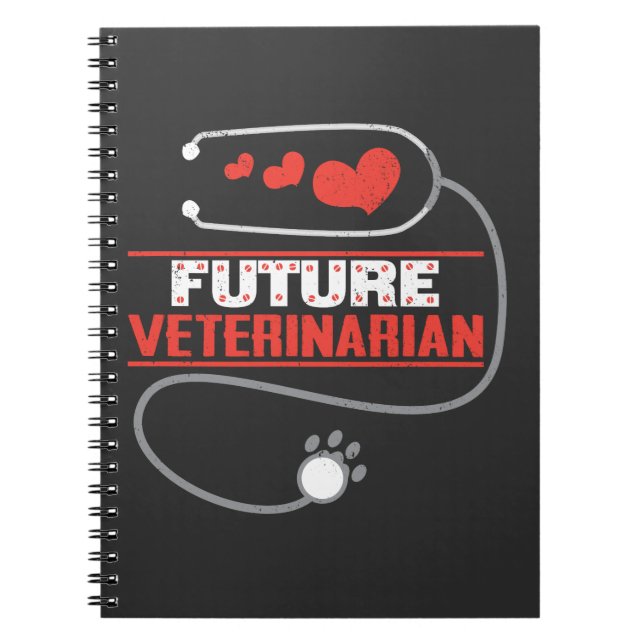Caderno Espiral Presente veterinário futuro do estudante da (Frente)