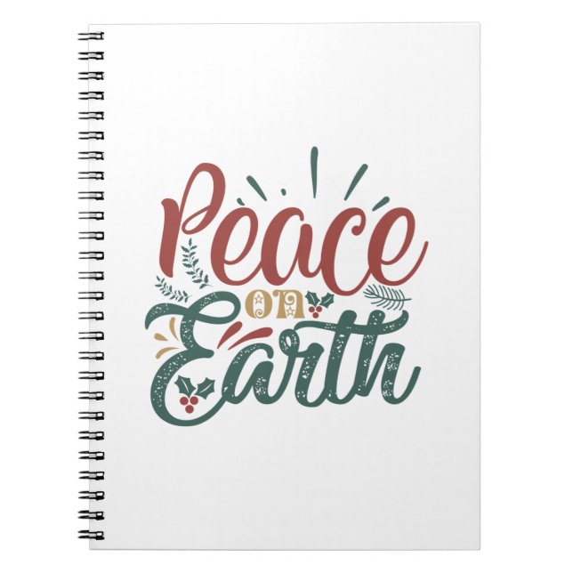 Caderno Espiral Presente Xmas | Paz Na Terra (Frente)