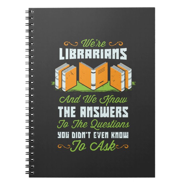 Caderno Espiral Presentes Bibliotecários Engraçados (Frente)