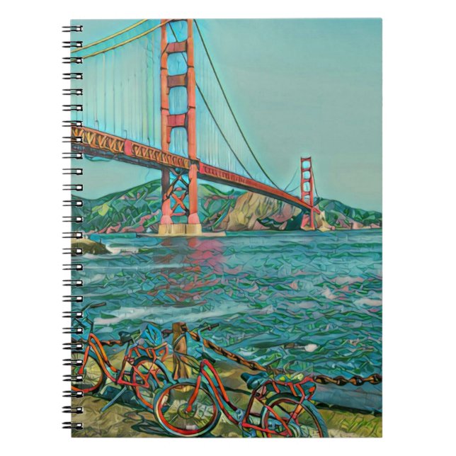 Caderno Espiral Presentes ciclistas únicos (Frente)