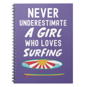 Caderno Espiral Presentes Cor-de-Rosa Fofos de Surfista para Crian