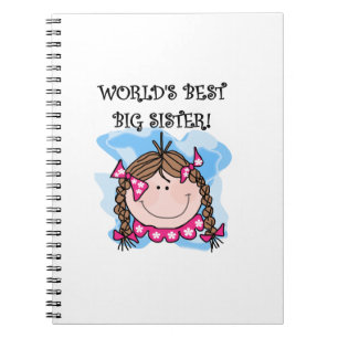 Caderno Espiral Presentes da melhor irmã do mundo em Brunette