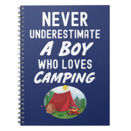 Caderno Espiral Presentes de acampamento azul marinho fofos para b