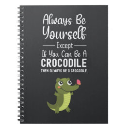 Caderno Espiral Presentes de Amante de Crocodilo Fofo Humor Animal