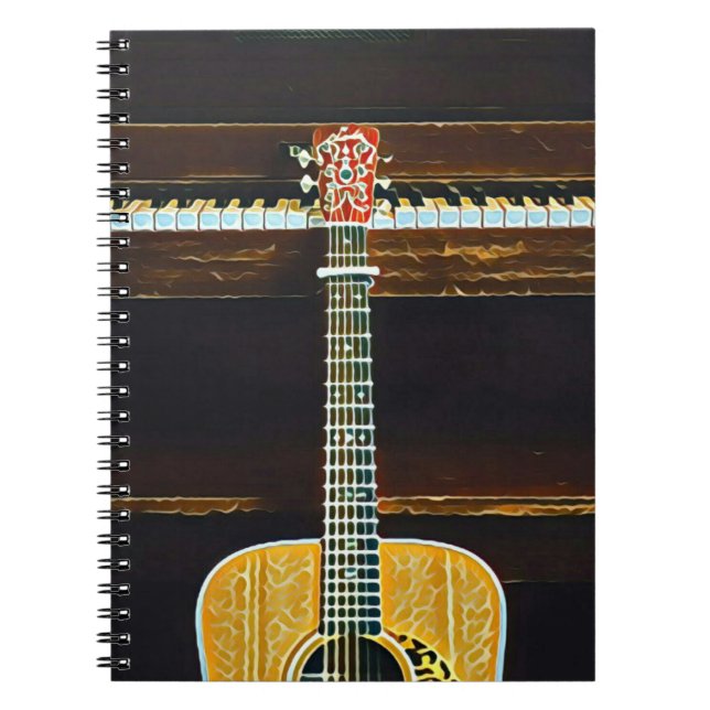 Caderno Espiral Presentes de amantes de guitarra (Frente)