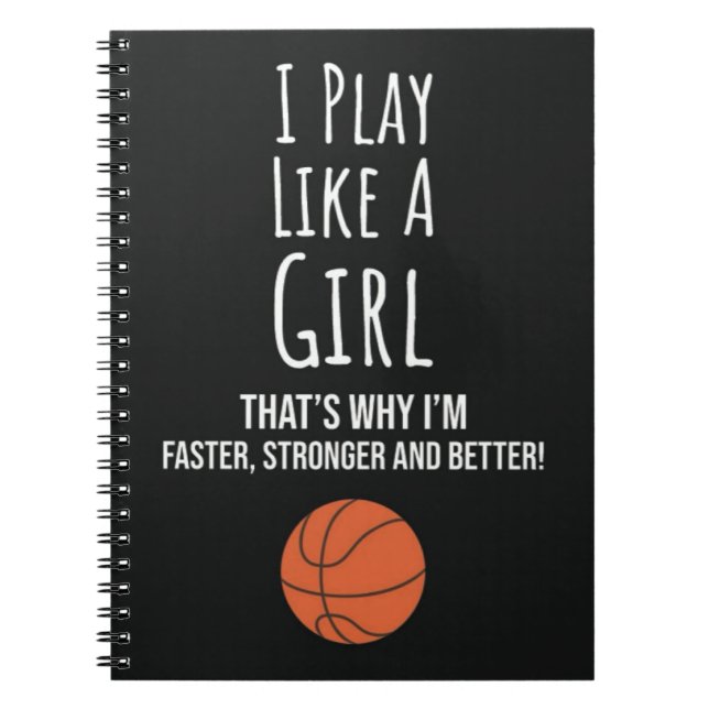 Caderno Espiral Presentes de Basquete Fofo para Meninas Crianças F (Frente)