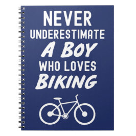 Caderno Espiral Presentes de Biking Azul Marinho Fofos para Bebês