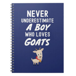 Caderno Espiral Presentes de cabra azul marinho fofa para meninos