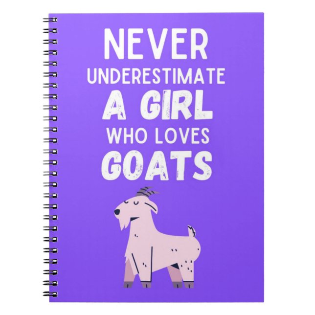 Caderno Espiral Presentes de Cabra Fofa para Meninas para Crianças (Frente)