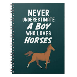 Caderno Espiral Presentes de Cavalos Fofos para Crianças Meninos A