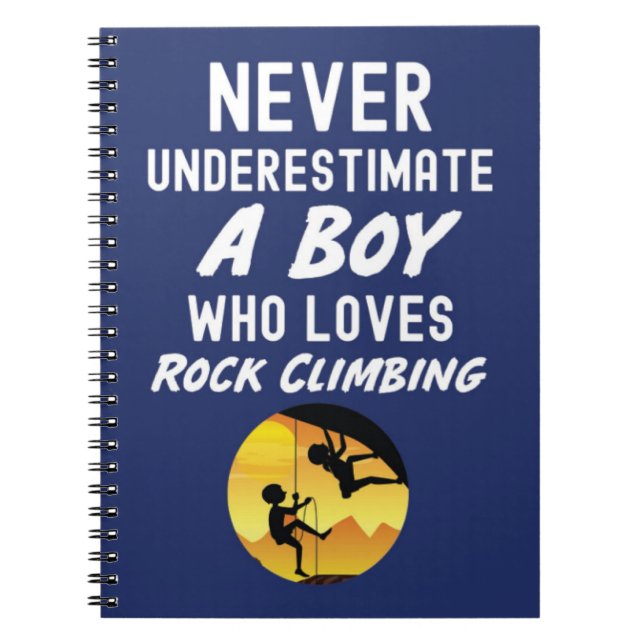 Caderno Espiral Presentes de Escalada Blue Rock Para Meninos Escal (Frente)