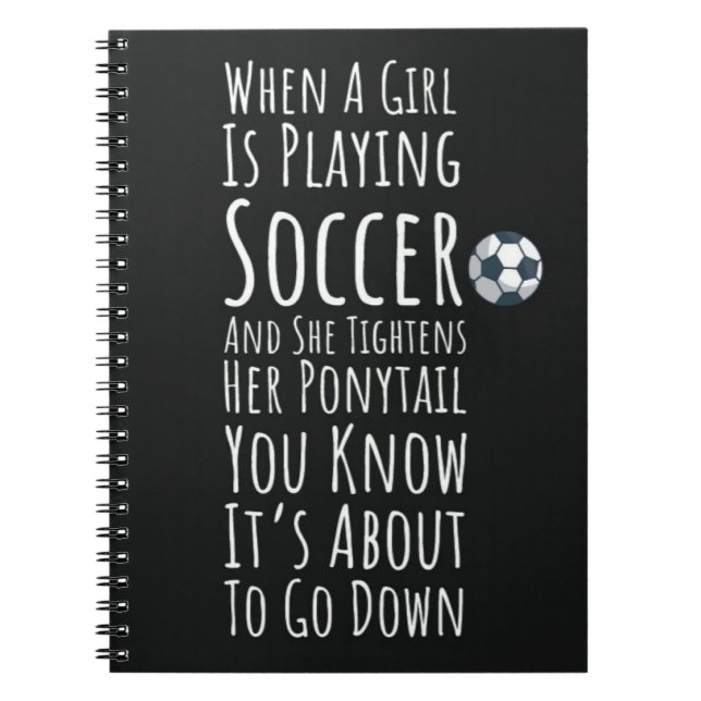 Caderno Espiral Presentes de Futebol para Ela Jogadora Time Único  (Frente)