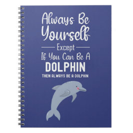 Caderno Espiral Presentes de Golfinho Fofo Oceano Humor Divertido