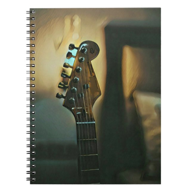 Caderno Espiral Presentes de guitarra vindimada (Frente)