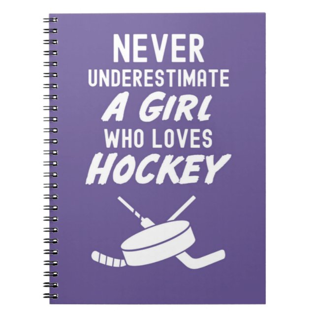 Caderno Espiral Presentes de Hockey Cor-de-Rosa Fofo Para Meninas  (Frente)