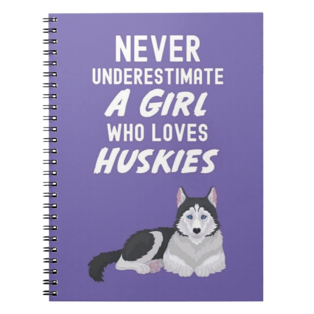 Caderno Espiral Presentes de Husky Rosa Fofo para Bebês Meninas Cr (Frente)