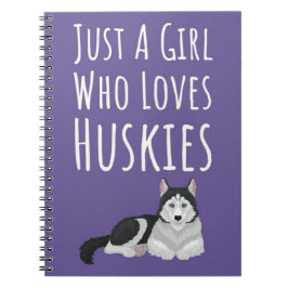 Caderno Espiral Presentes de Husky Siberiano Rosa Fofo para Bebês 