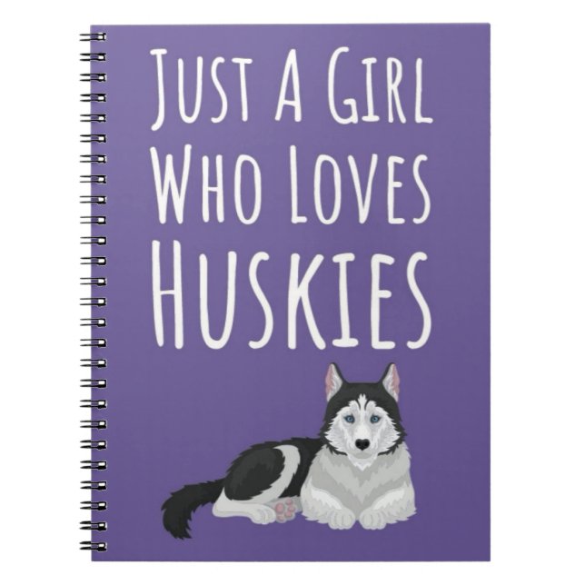 Caderno Espiral Presentes de Husky Siberiano Rosa Fofo para Bebês  (Frente)