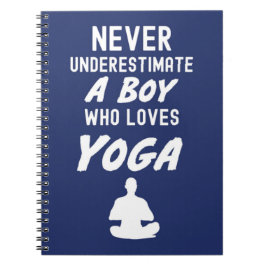 Caderno Espiral Presentes de ioga azuis navy fofos para meninos