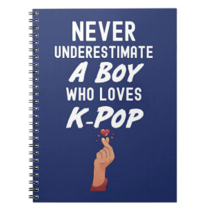 Caderno Espiral Presentes de Kpop Azul Marinho para Menino para Cr