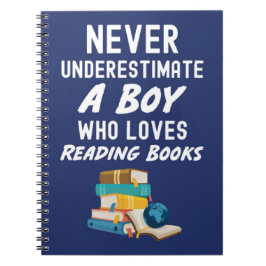 Caderno Espiral Presentes de Leitura de Livro Azul Marinho Fofo pa