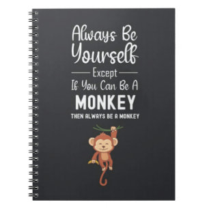 Caderno Espiral Presentes de Macaco Fofo Animais Diversão Humor En