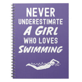 Caderno Espiral Presentes de Natação Rosa Fofo para Bebês Meninas 