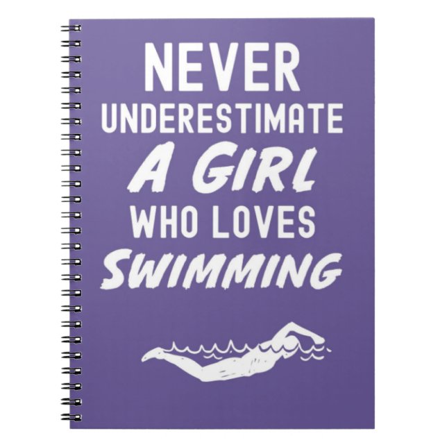 Caderno Espiral Presentes de Natação Rosa Fofo para Bebês Meninas  (Frente)