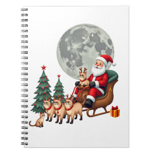 Caderno Espiral Presentes de Natal de Rena Siamesa para Amantes de