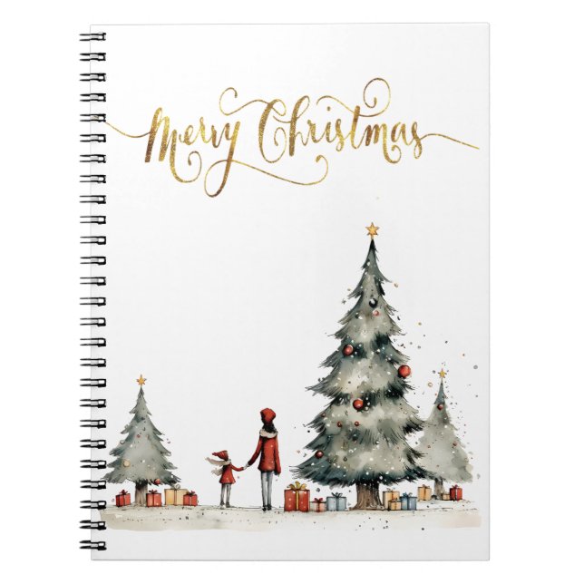 Caderno Espiral Presentes de Natal debaixo da árvore (Frente)
