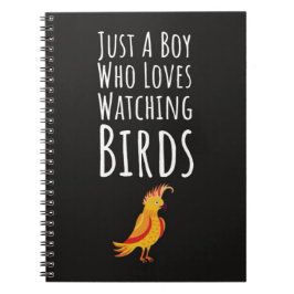Caderno Espiral Presentes de Observação de Pássaros para Meninos P