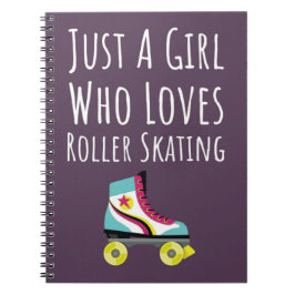 Caderno Espiral Presentes de Patins Cor-de-Rosa Fofo para Meninas 