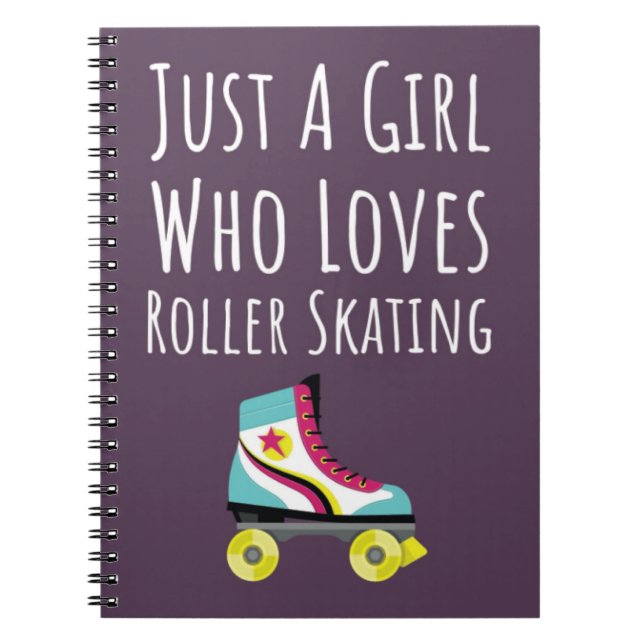 Caderno Espiral Presentes de Patins Cor-de-Rosa Fofo para Meninas  (Frente)