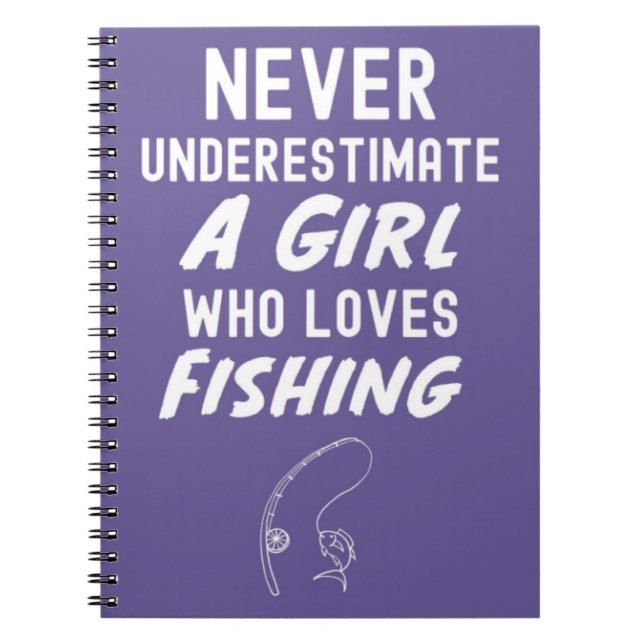 Caderno Espiral Presentes de Pesca Rosa Fofo Para Bebês Meninas Cr (Frente)