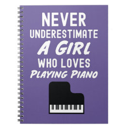Caderno Espiral Presentes de Pianista Rosa Fofo Para Meninas Crian