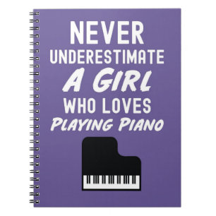 Caderno Espiral Presentes de Pianista Rosa Fofo Para Meninas Crian