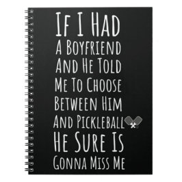 Caderno Espiral Presentes De Pickleball Para As Mulheres Adolescen