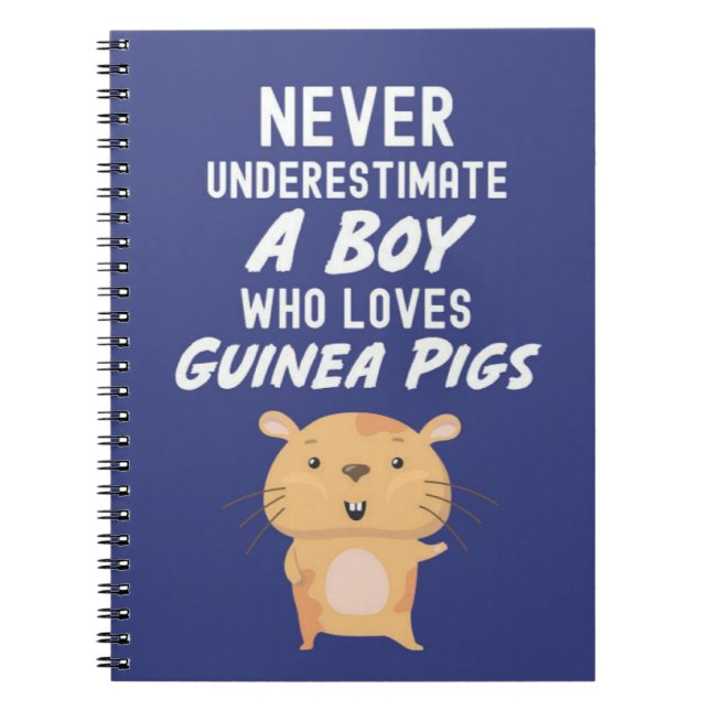 Caderno Espiral Presentes de Porquinho-da-índia Azul Marinho Fofos (Frente)