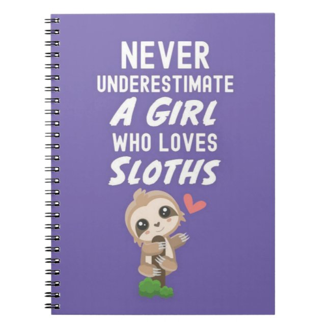 Caderno Espiral Presentes de Preguiça Rosa Fofa para Meninas Bebês (Frente)