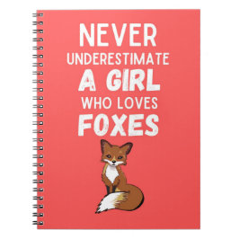 Caderno Espiral Presentes de Raposa Fofa para Bebês Meninas Para C