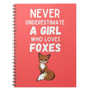 Caderno Espiral Presentes de Raposa Fofa para Bebês Meninas Para C