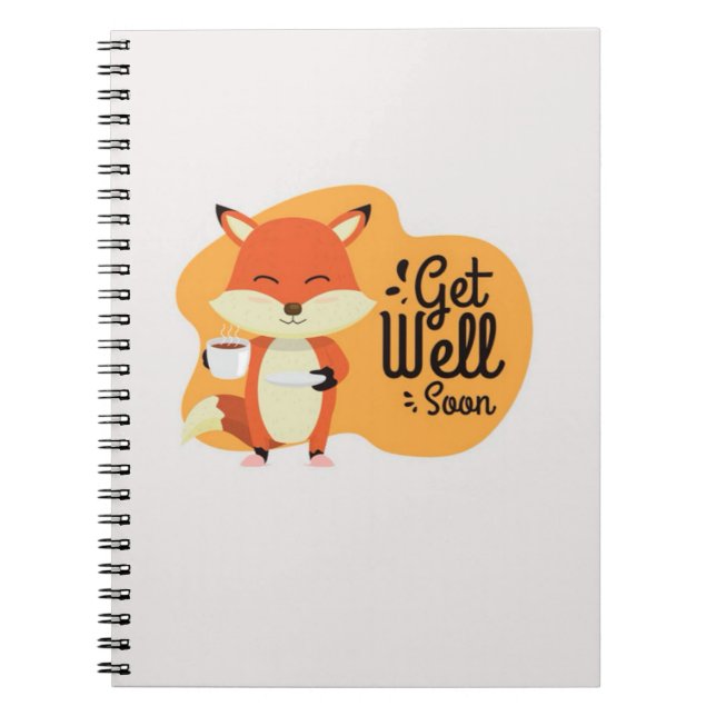 Caderno Espiral Presentes de Raposa Fofa para Melhorar Logo (Frente)