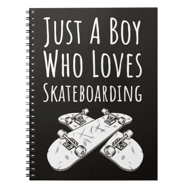 Caderno Espiral Presentes de Skateboarding Fofos Para Meninos Cria (Frente)